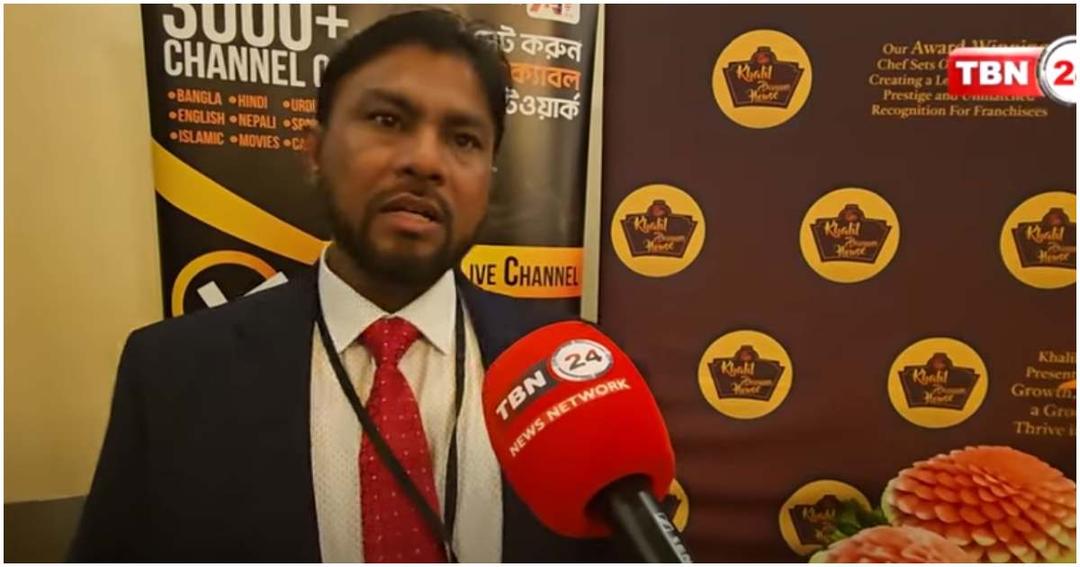 নিউ ইয়র্কে কারি অ্যাওয়ার্ড আয়োজন নিয়ে টিবিএনের সঙ্গে কথা বলেন খলিল বিরিয়ানির স্বত্বাধিকারী খলিলুর রহমান। ছবি: টিবিএন